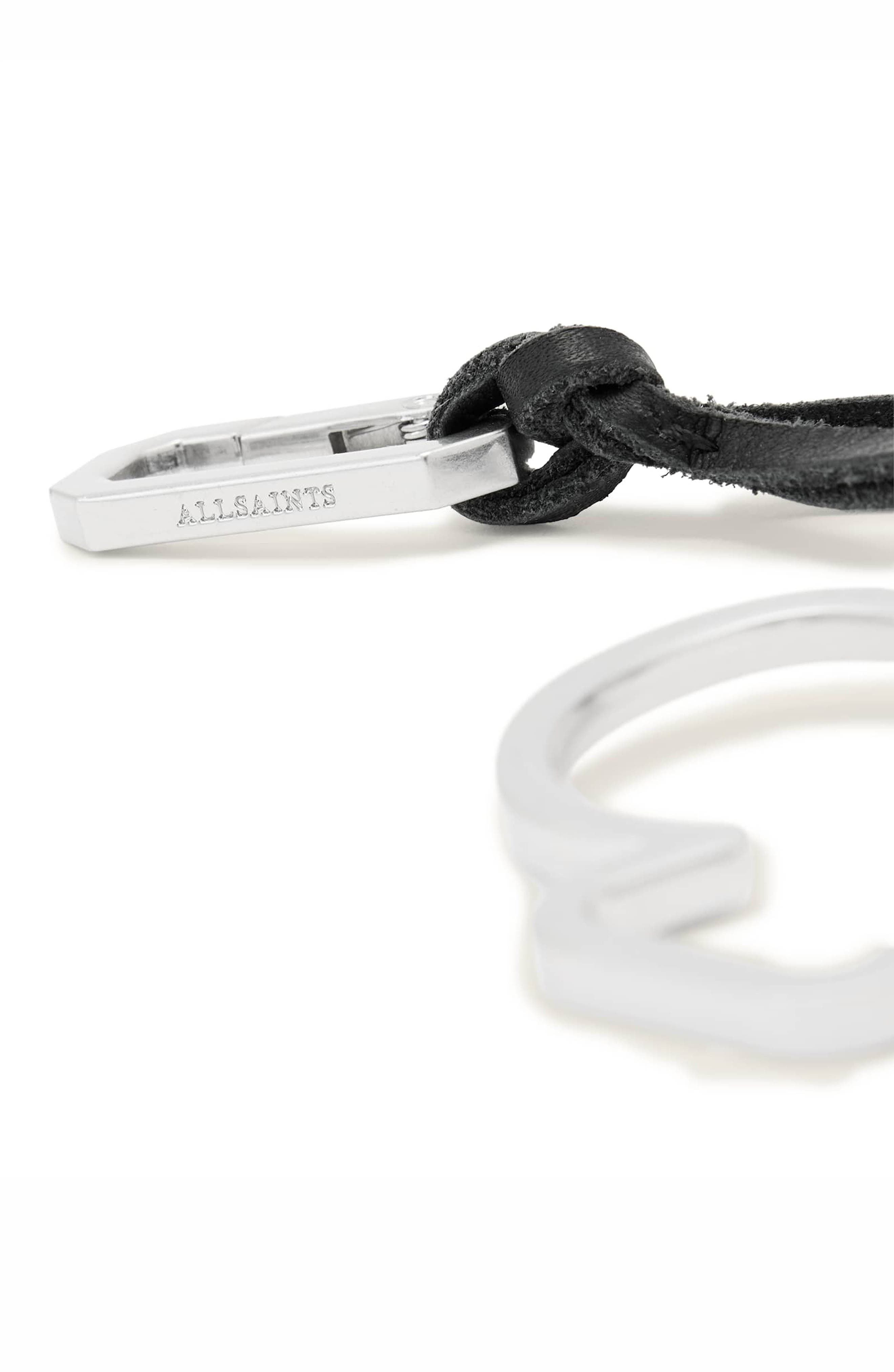 Club Metal Key Ring, Alternate, color, BLACK/ SILVER