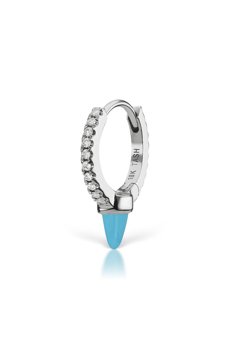 Single Short Spike Turquoise & Diamond Eternity Clicker, Main, color, WHITE GOLD