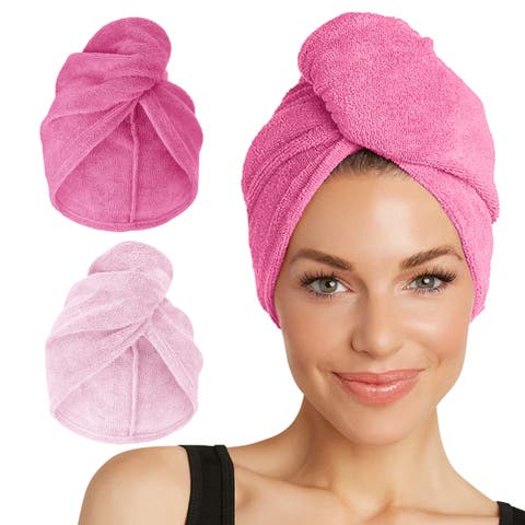 2 Pack Microfiber Hair Towel for Straight, Wavy, Curly Hair