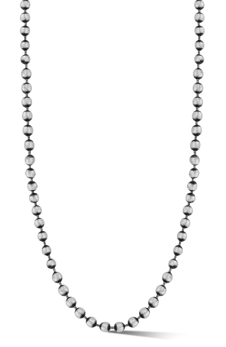 Yield of Men Men's Oxidized Sterling Silver Ball Chain Necklace, Main, color, Silver