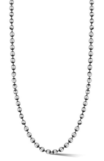 Yield Of Men Oxidized Sterling Silver Ball Chain Necklace In Metallic