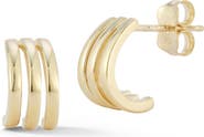 Ember Fine Jewelry 14K Yellow Gold Triple Huggie Hoop Earrings