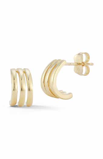 Ember Fine Jewelry 14K Yellow Gold Triple Huggie Hoop Earrings