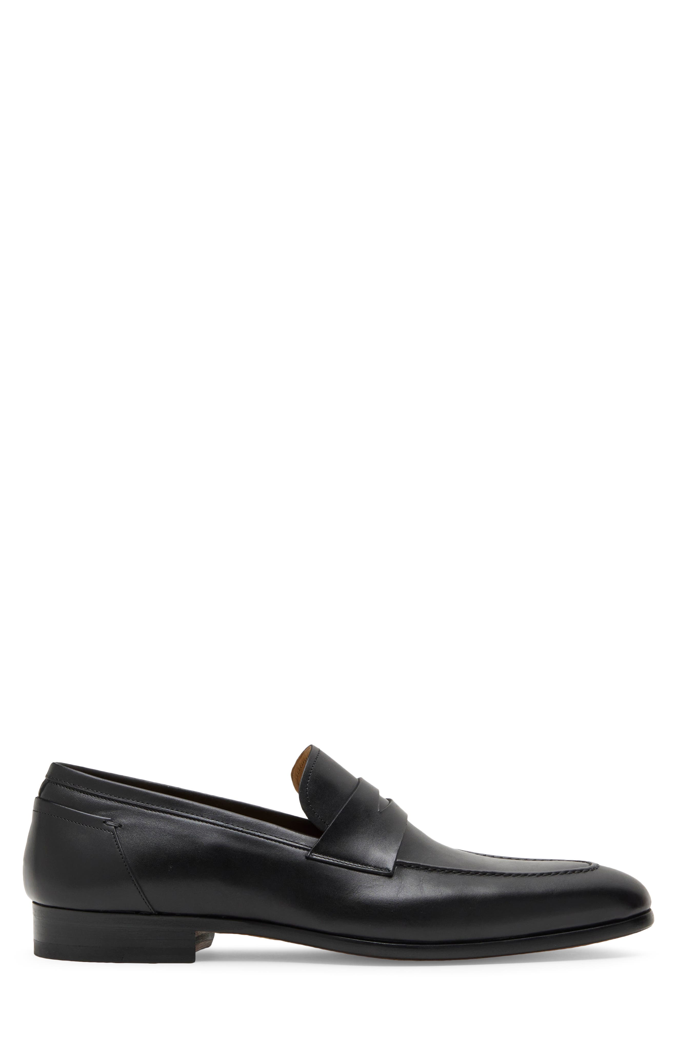 Marcell Leather Penny Loafer, Alternate, color, BLACK