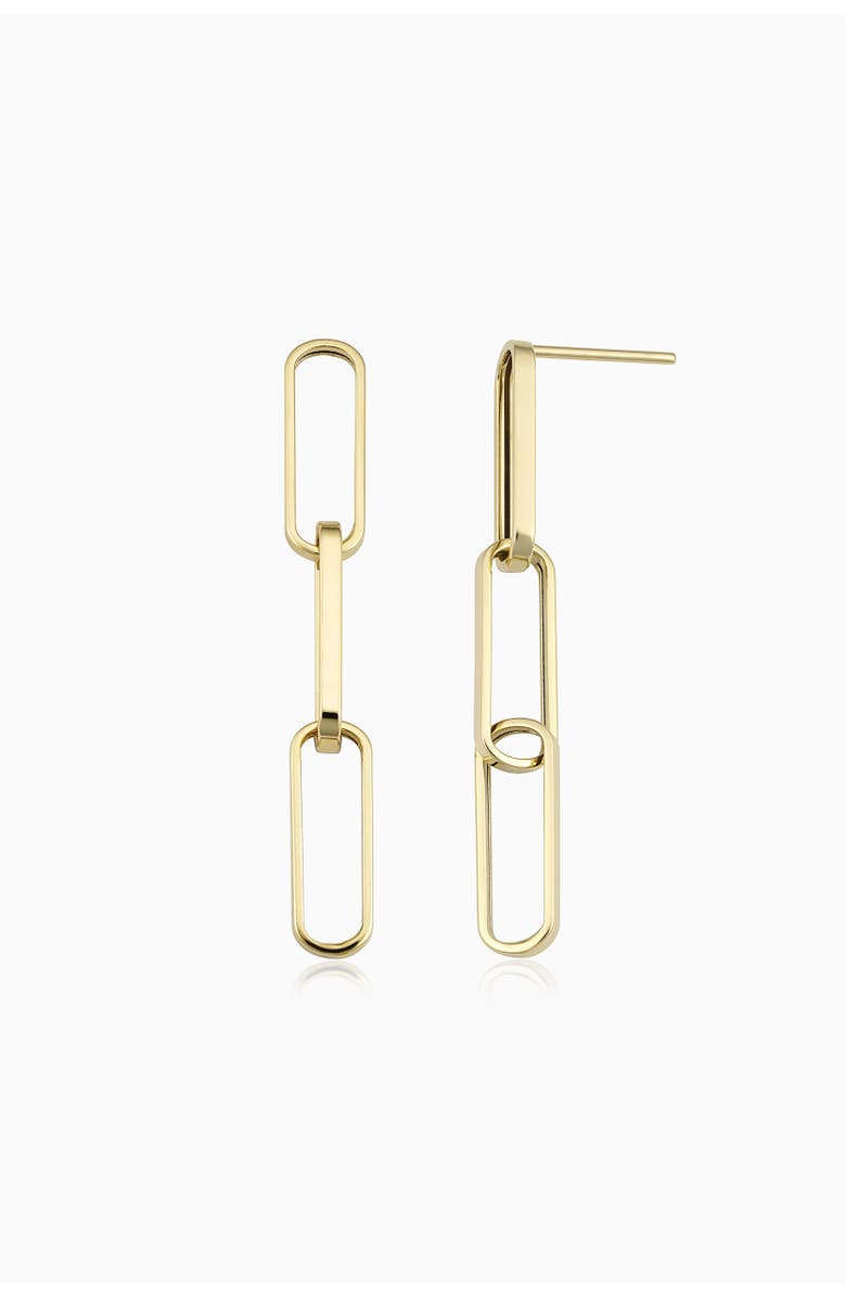 Oradina 14K Yellow Gold Venice Link Bold Drop Earrings, Alternate, color, Yellow Gold