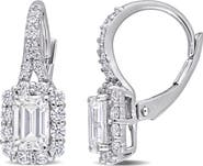 Julianna B. Moissanite Halo Leverback Earrings