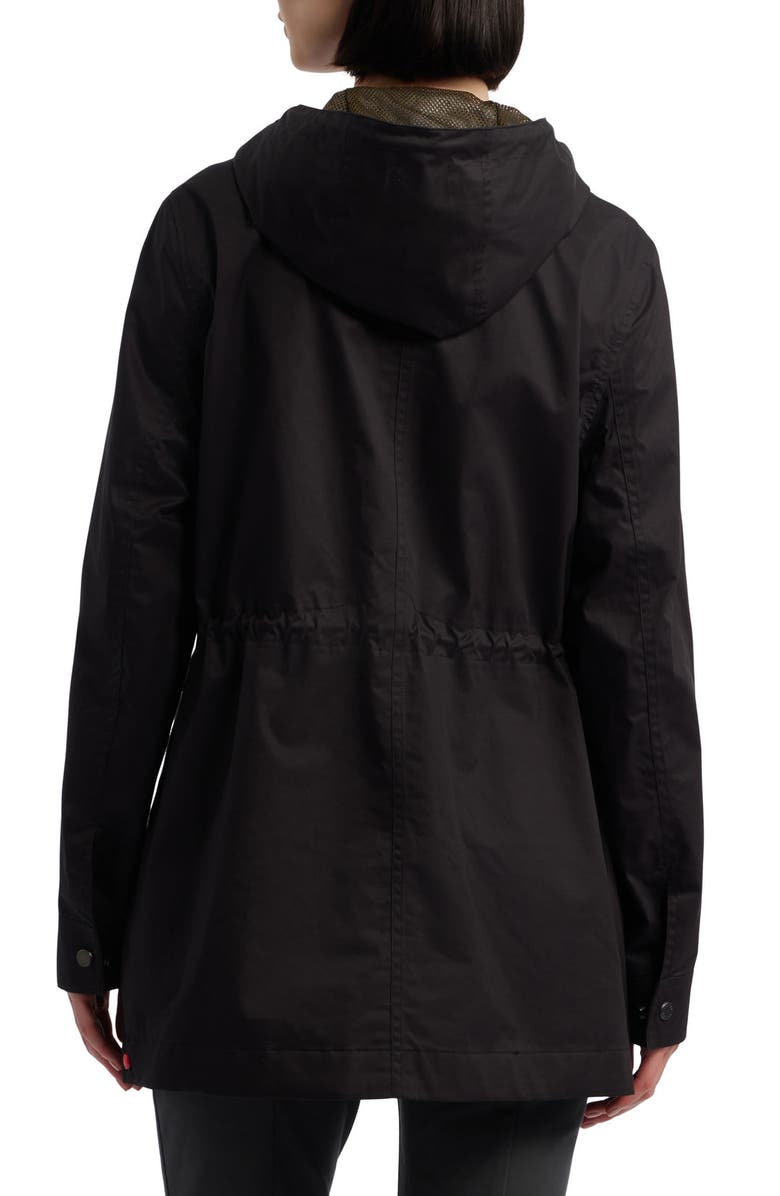 Hunter Adela Hooded Waterproof Jacket, Alternate, color, Black