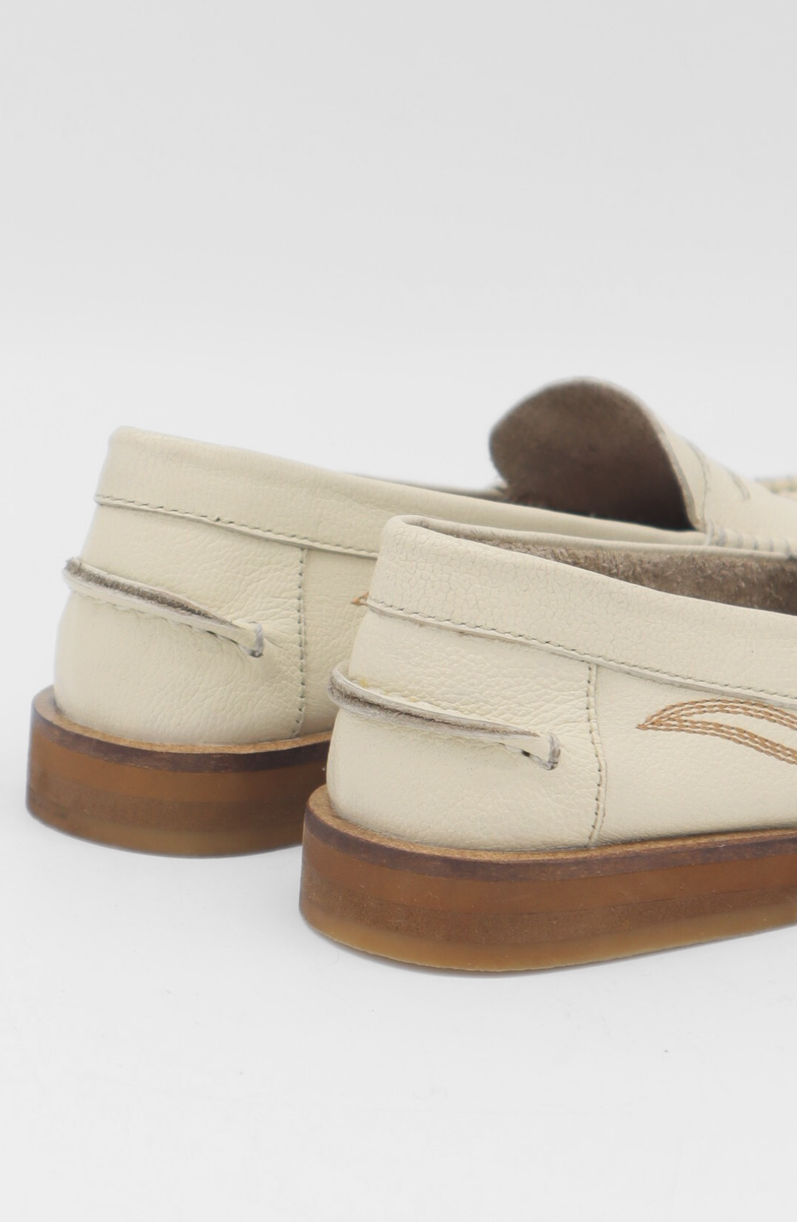 Baldanza Leather Western Embroidery Penny Loafers, Alternate, color, Ivory