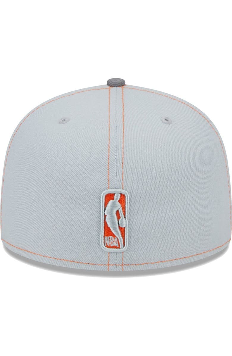 New Era Men's New Era Gray New York Knicks Color Pop 59FIFTY Fitted Hat, Alternate, color,
