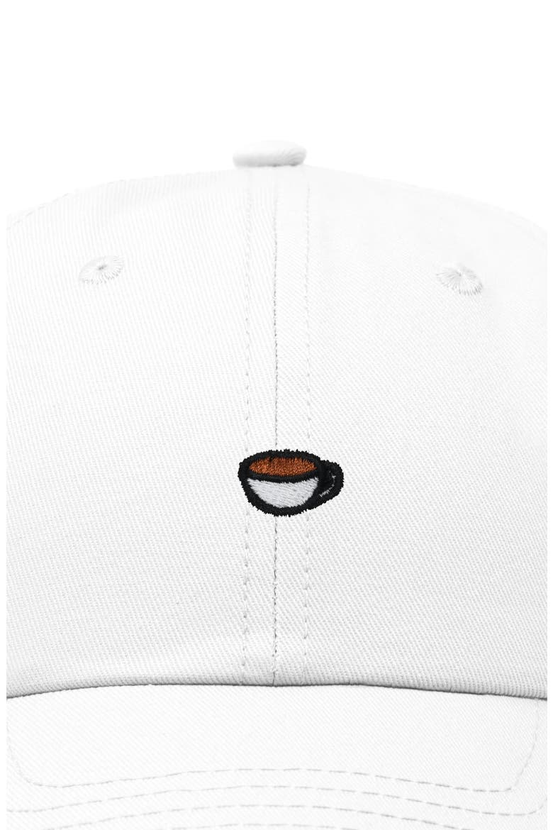 Womens Lil Coffee Dad Hat, Alternate, color, White