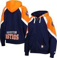 STARTER Women's Starter Navy/Orange Houston Astros Hail Mary Full-Zip Hoodie