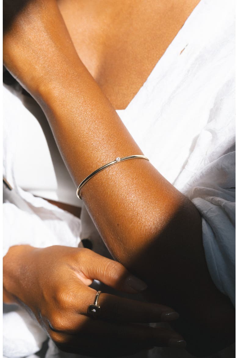 Thin Solar Cuff, Alternate, color, Silver