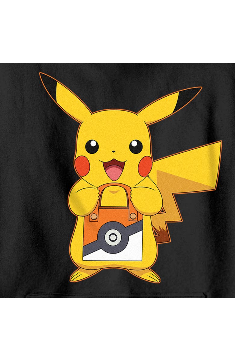 POKEMON Boy's Pokemon Halloween Trick or Treat Pikachu Pull Over Hoodie, Alternate, color, Black
