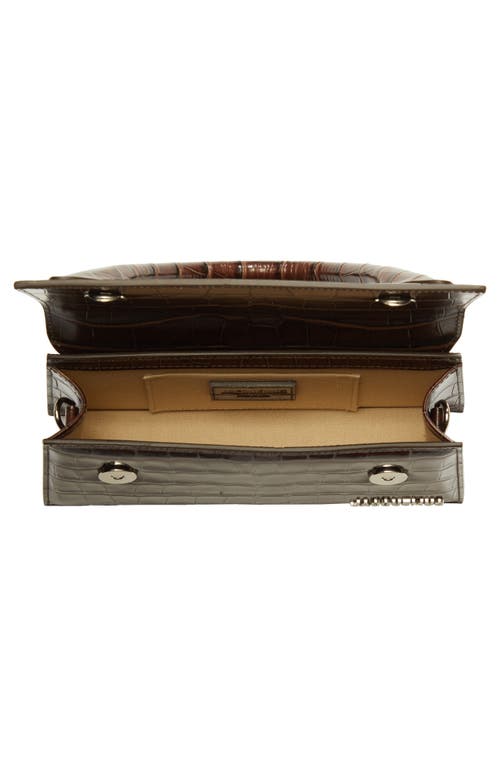 Jacquemus Le Chiquito Long Croc Embossed Leather Top Handle Bag In Dark Brown