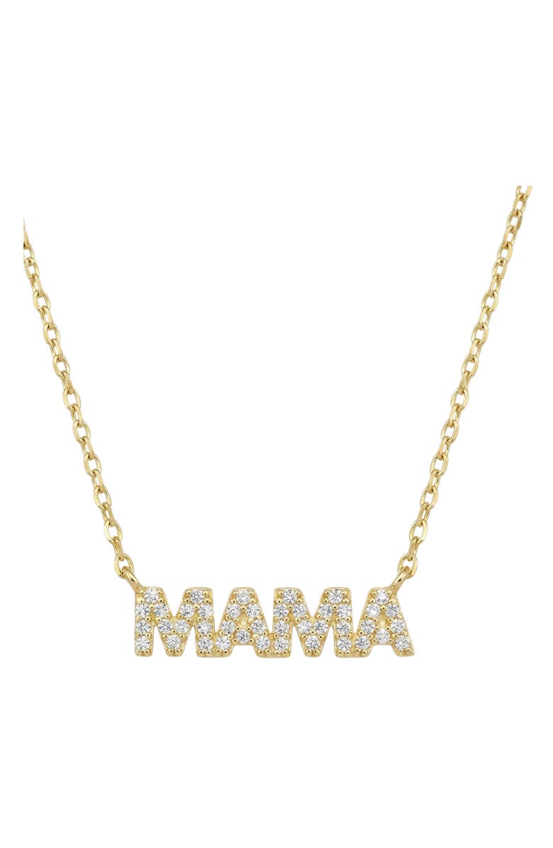 Argento Vivo Sterling Silver Pavé Mama Pendant Necklace, Alternate, color, Gold