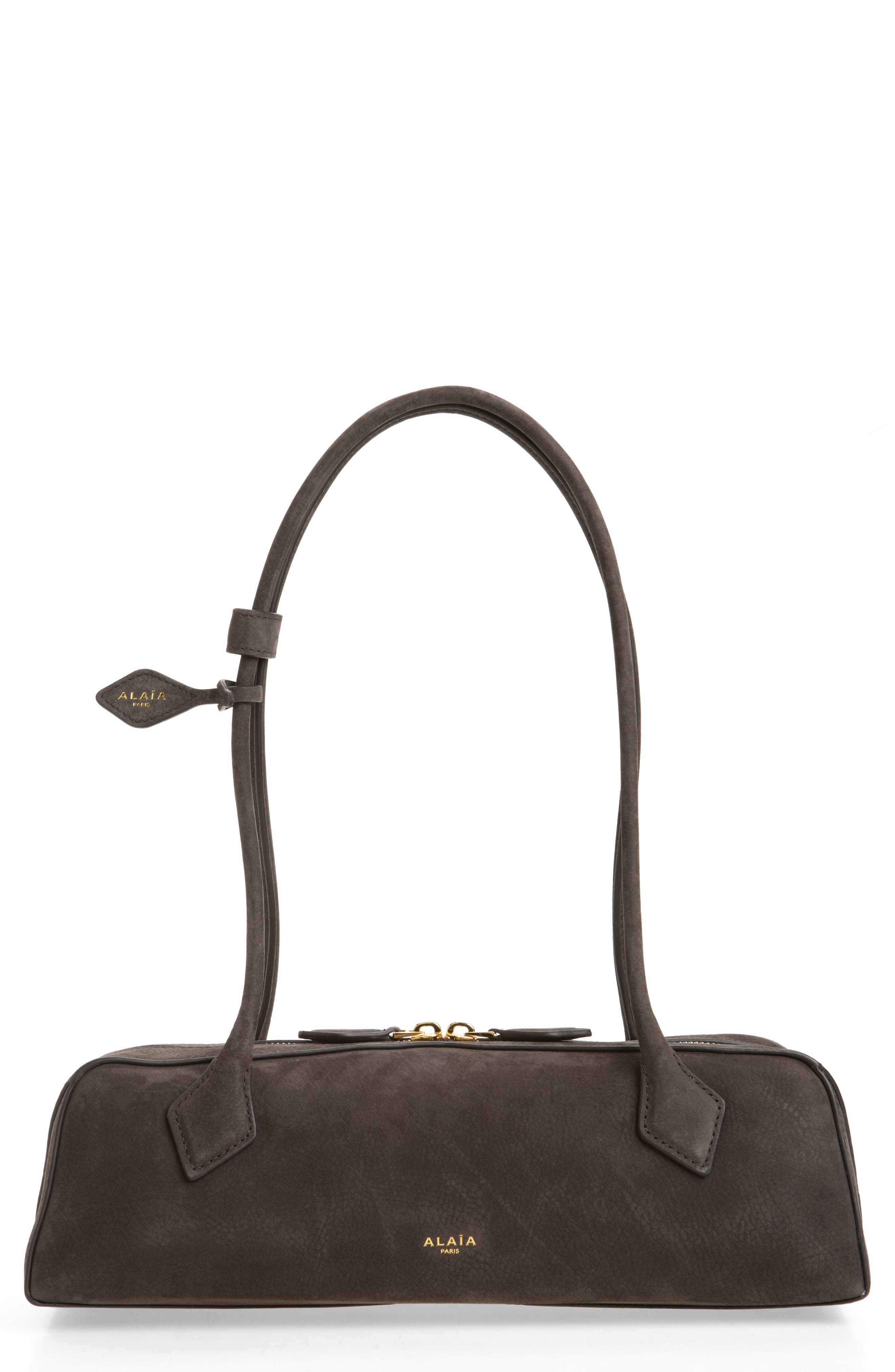 Medium Le Teckel Suede East/West Shouder Bag, Main, color, ANTHRACITE