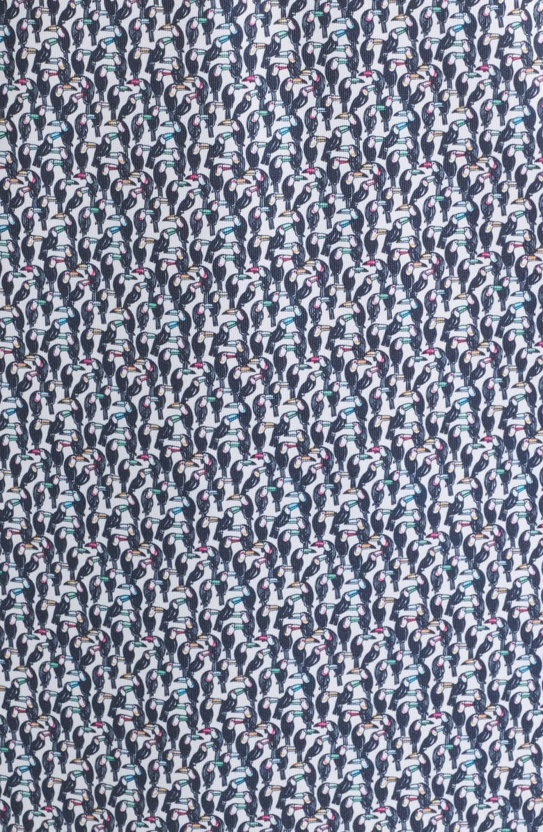 johnnie-O Toco Toucan Print Performance Jersey Polo, Alternate, color, Black