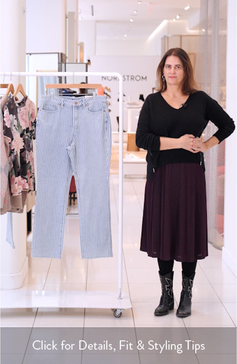 Marilyn Stripe High Waist Straight Leg Jeans, sales video thumbnail