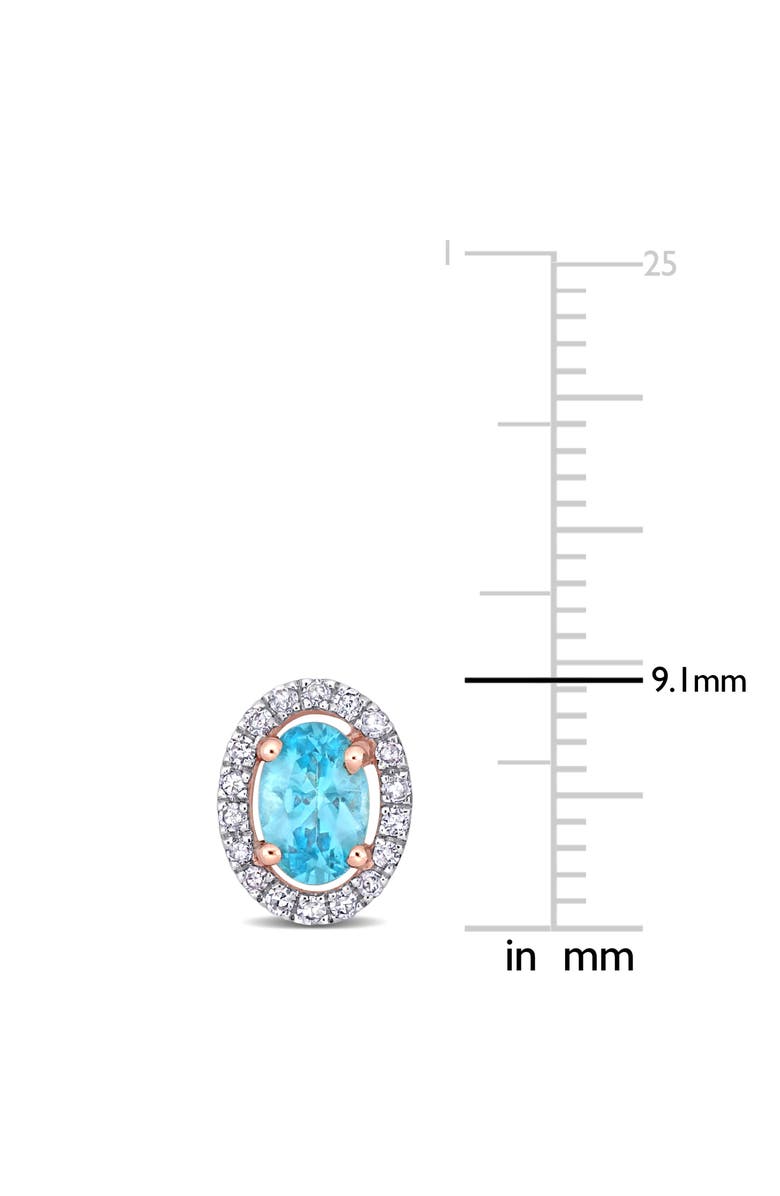 Julianna B. Apatite & Diamond Oval Halo Stud Earrings 10k, Alternate, color, 
