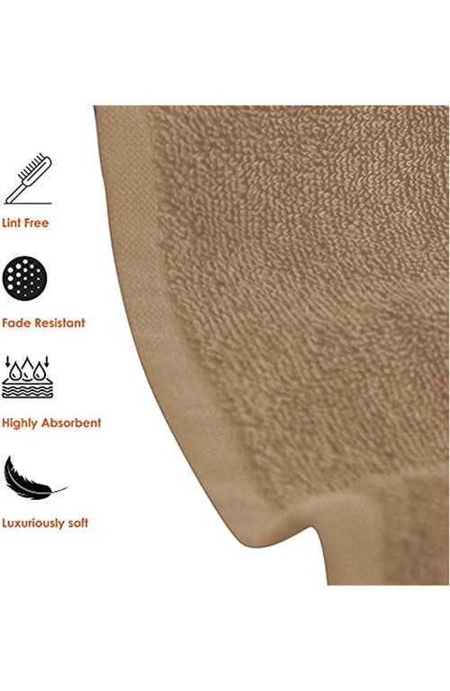 J&v Textiles J And V Textiles Set Of 6 Plush Towels In Brown