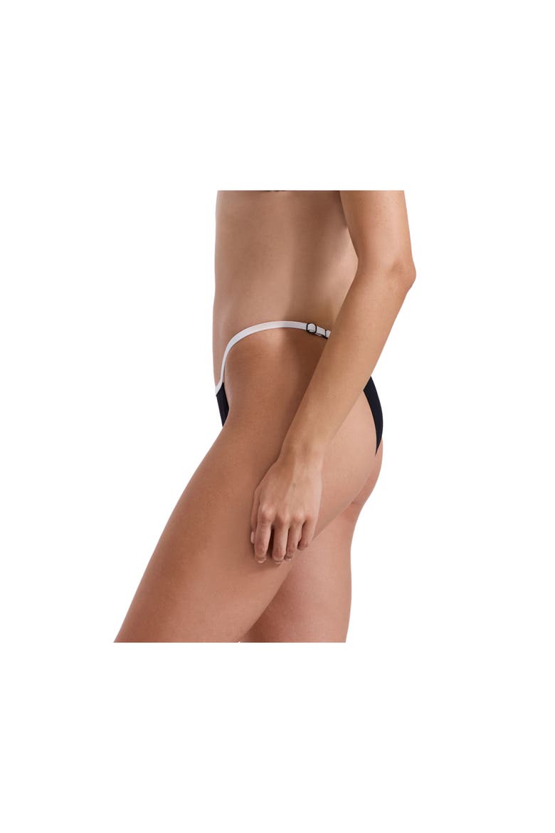 Jackie Adjustable Low Rise Bikini Bottom, Alternate, color, Black-White