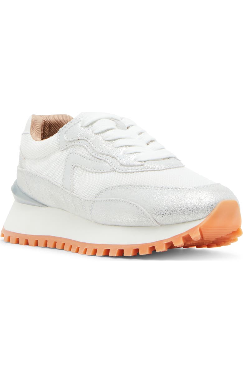 Blondo Lois Retro Waterproof Running Sneaker, Main, color, Silver Leather