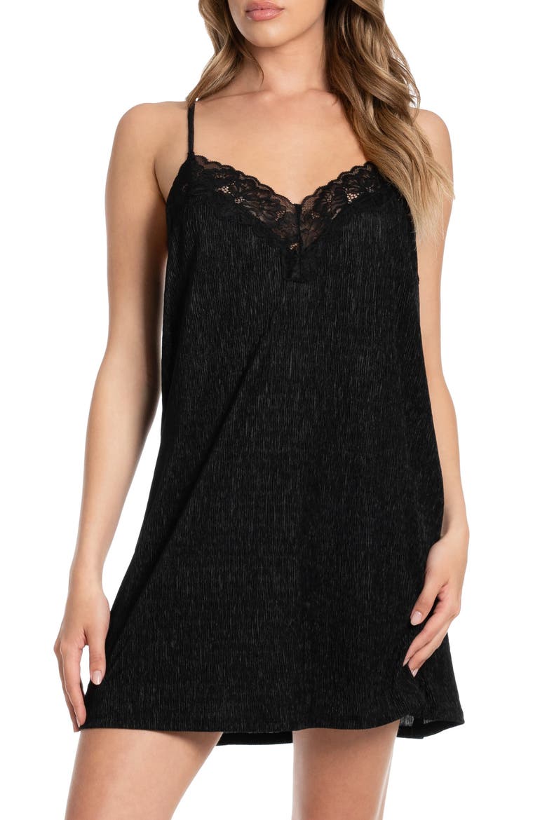 Pleated Chemise, Main, color, BLACK
