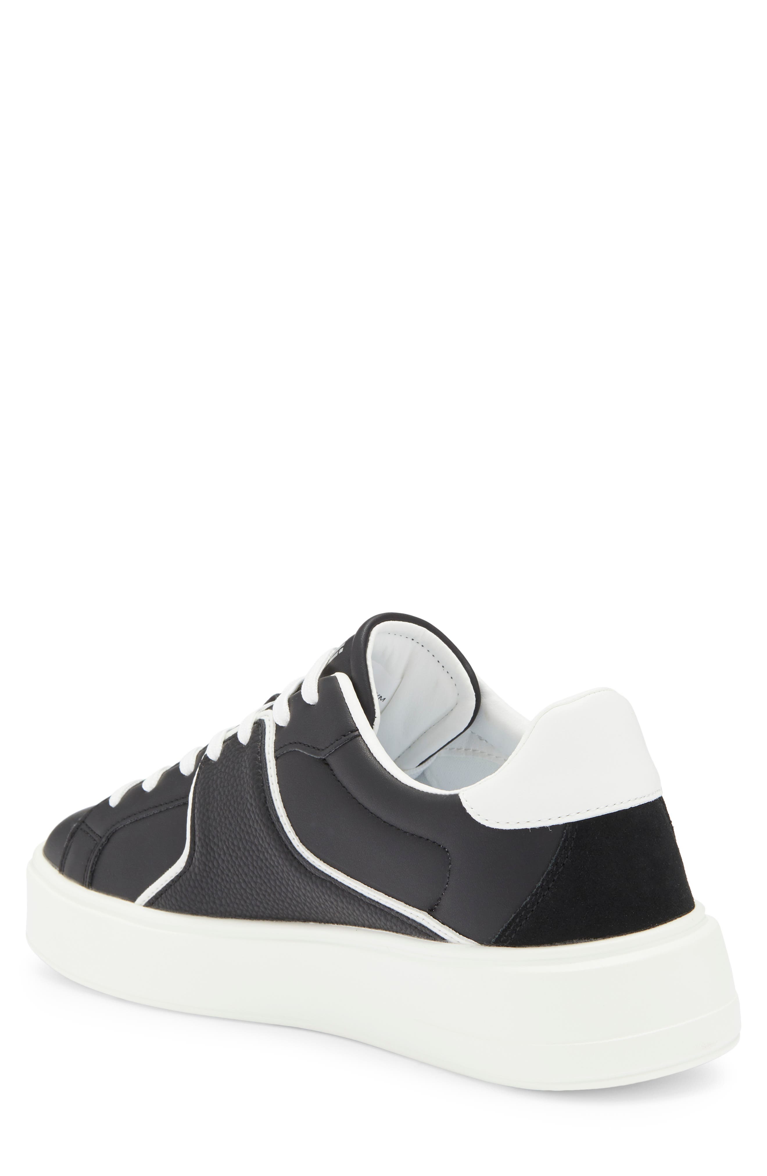 Roberto Cavalli Metal Logo Low Top Sneaker, Alternate, color, Black/ White