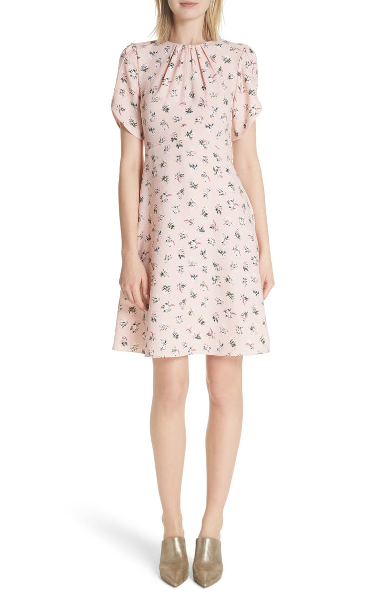 Kate Spade New York flora tulip sleeve dress, Main, color, 