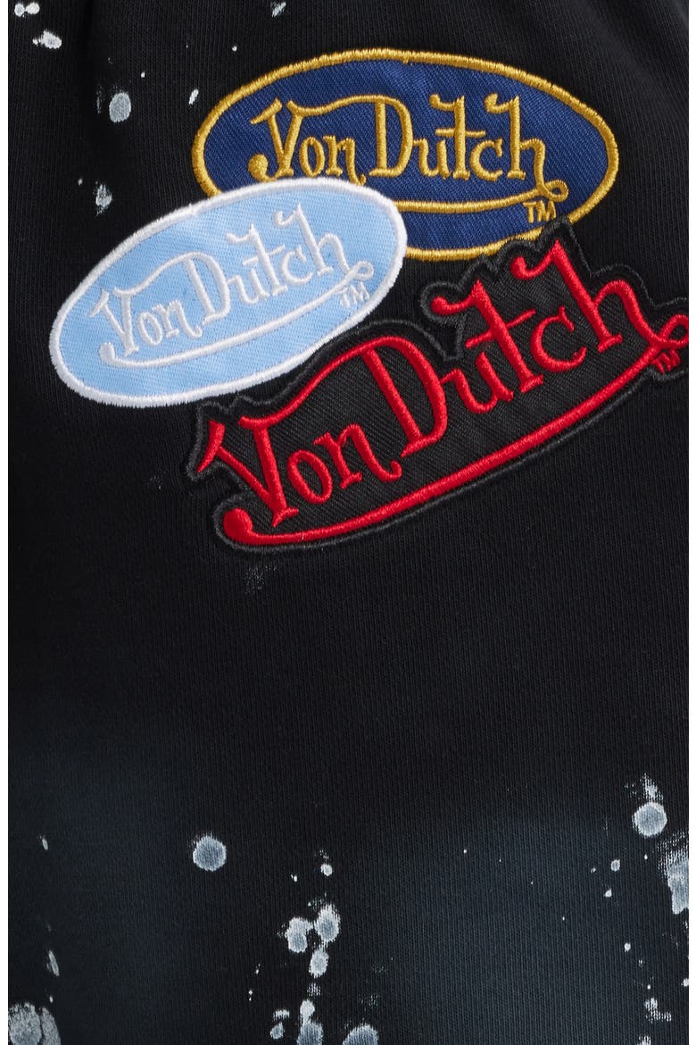 Spray Wash Patch Shorts, Alternate, color, JET BLACK SPRAY WASH