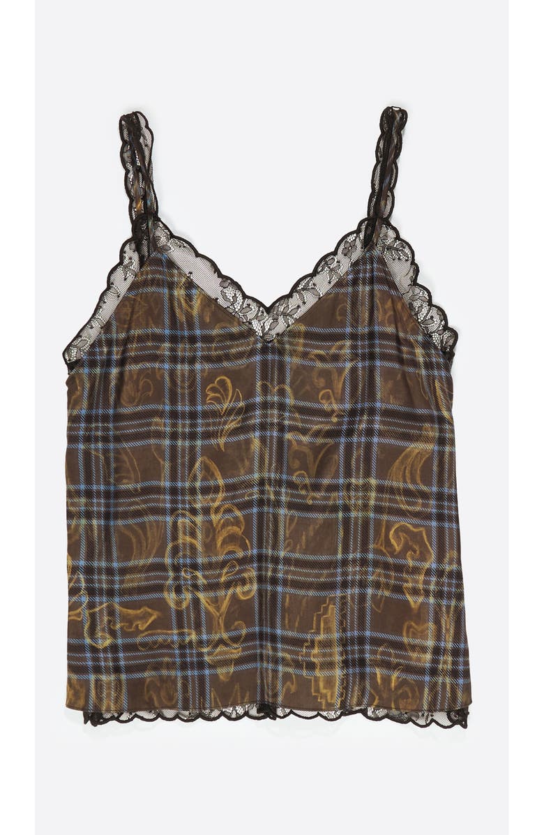 Bimba y Lola Ikatmix Lace Double-Layer Vest Top, Alternate, color, Ikatmix Blue