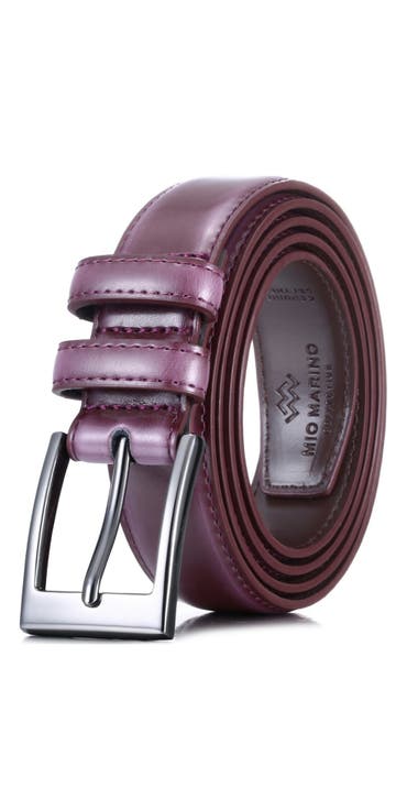 Dual Loop Leather Dress Belt