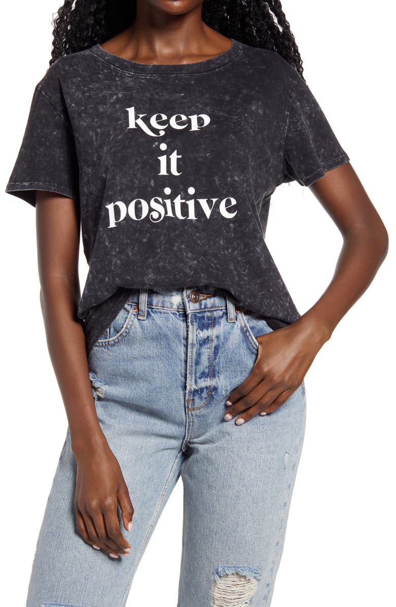 Sub_Urban Riot Keep it Positive Mineral Wash Graphic Tee, Main, color, 