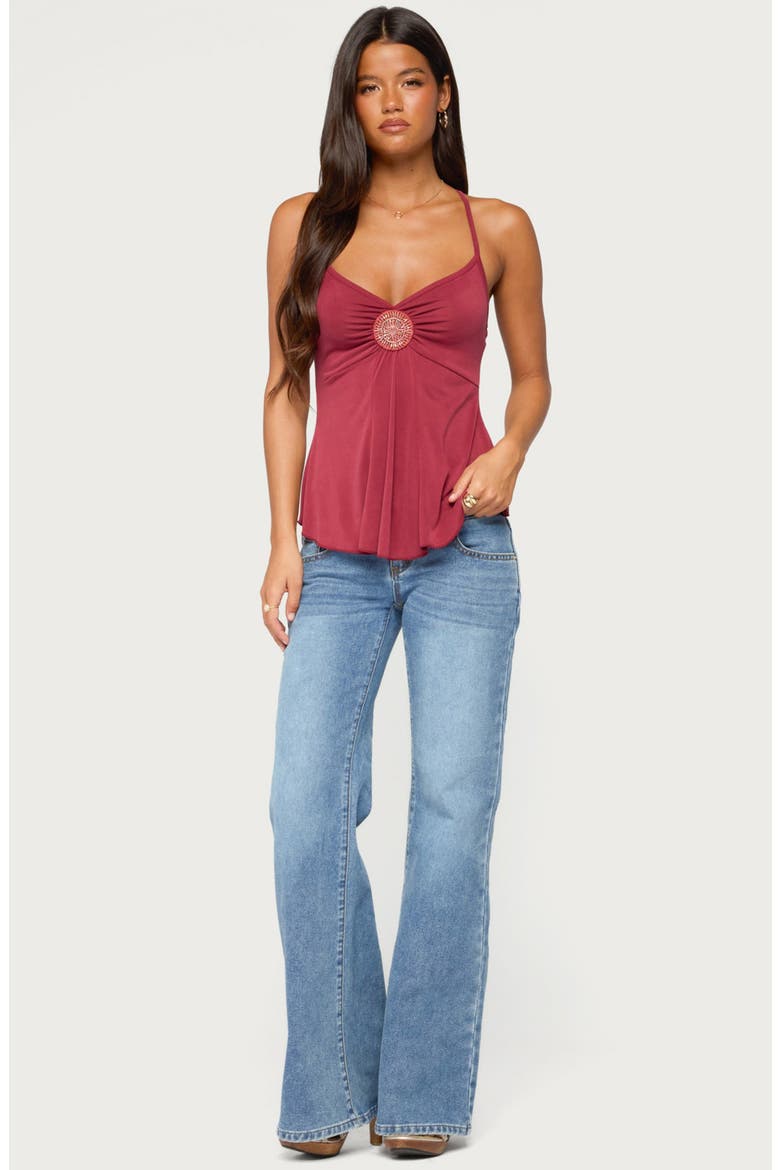 Kirstine Beaded Patch Tank Top, Alternate, color, BURGUNDY