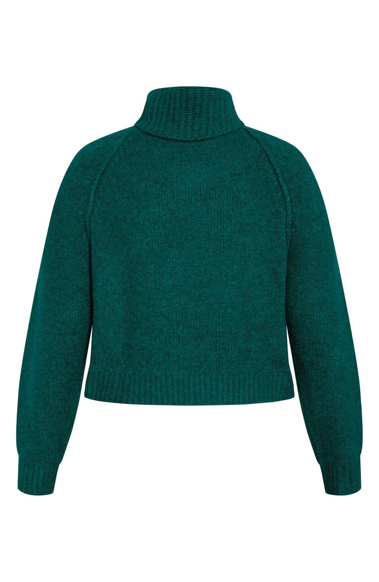 City Chic Untamed Turtleneck Sweater, Alternate, color, Teal