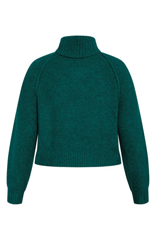 City Chic Untamed Turtleneck Sweater In Teal