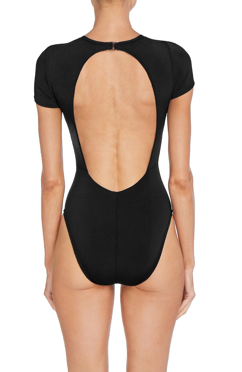 Robin Piccone Ava Open Back One-Piece Swimsuit, Alternate, color, 