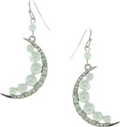 OLIVIA WELLES Veida Imitation Pearl Crescent Moon Earrings
