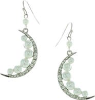OLIVIA WELLES Veida Imitation Pearl Crescent Moon Earrings