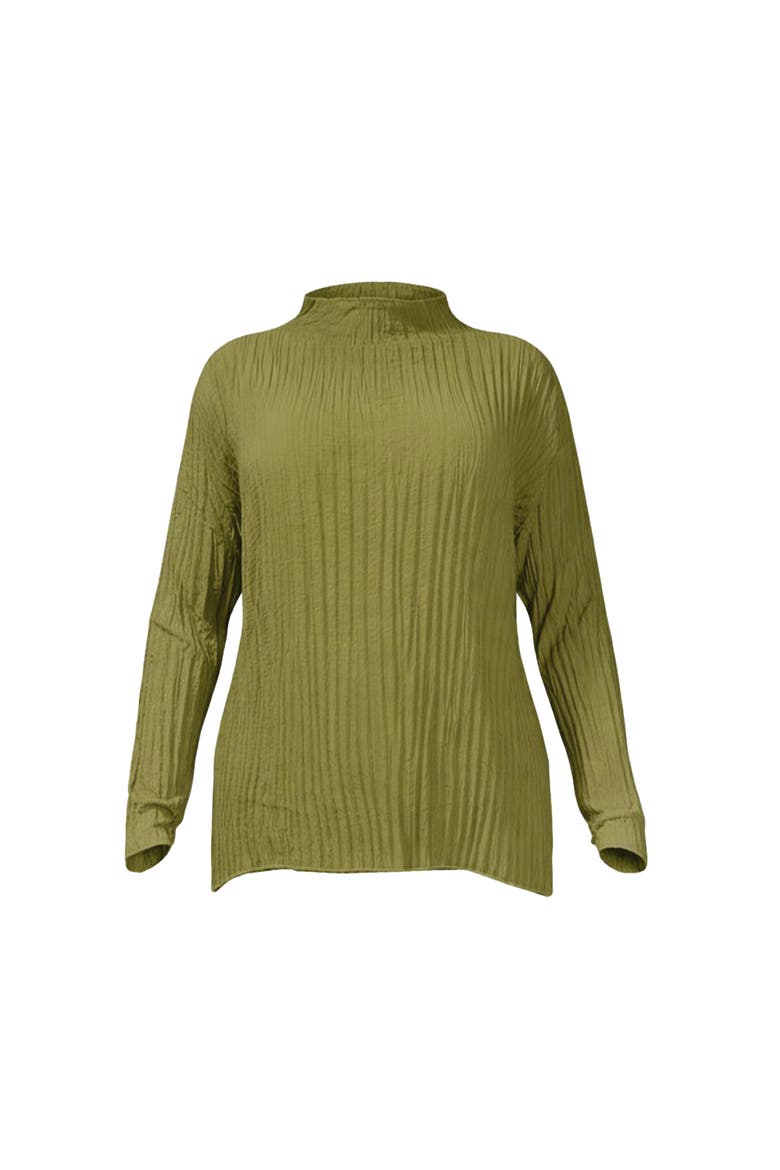 Esme Pleated Funnel Neck Top, Main, color, Olive Green
