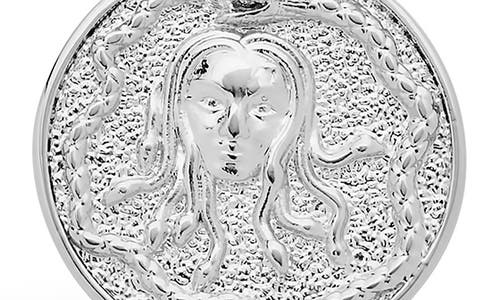 Sterling Forever Medusa Pendant Necklace In Metallic