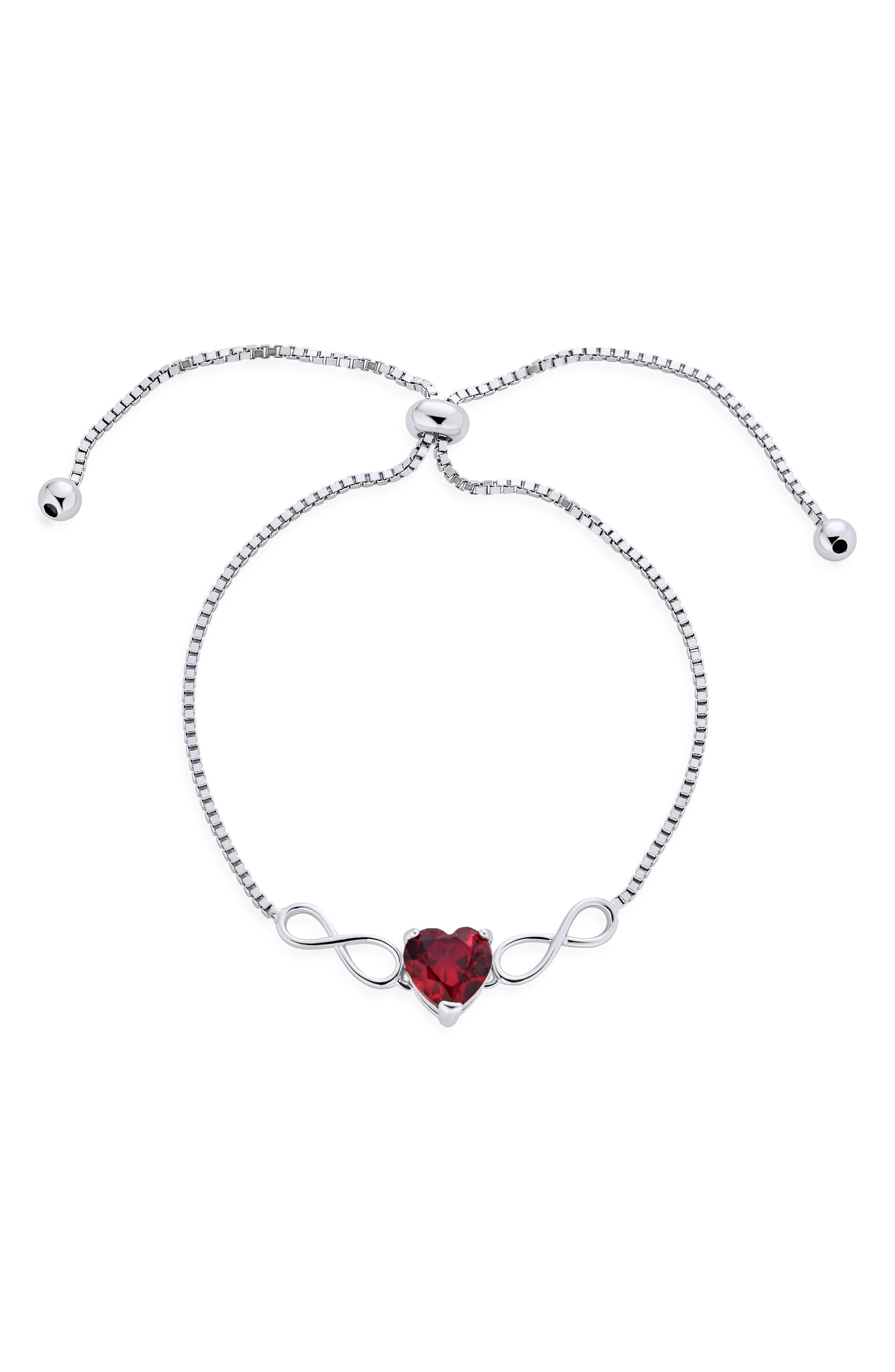 BLING JEWELRY Heart Charm Bolo Bracelet