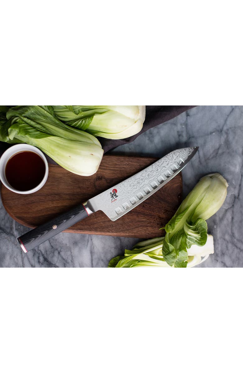 MIYABI Kaizen 7-Inch Hollow Edge Santoku Knife, Alternate, color, Stainless Steel