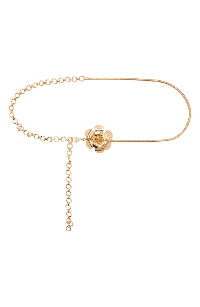 MANGO Flower Metal Belt, Main, color, 