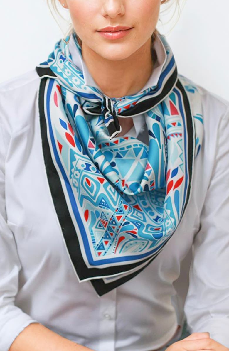 Jessie Zhao New York Silk Scarf Of The Ocean, Alternate, color,