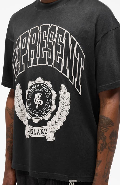 Represent Legacy Crest Cotton T-shirt With Distressed Effect In Black