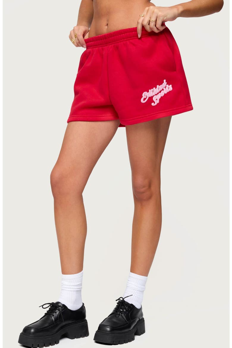 So Sporty Sweatshorts, Alternate, color, RED
