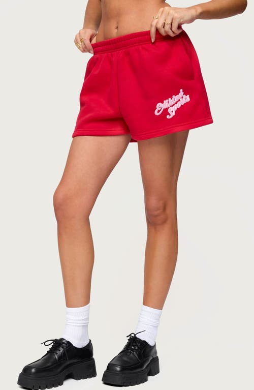 Edikted So Sporty Sweat Shorts In Red