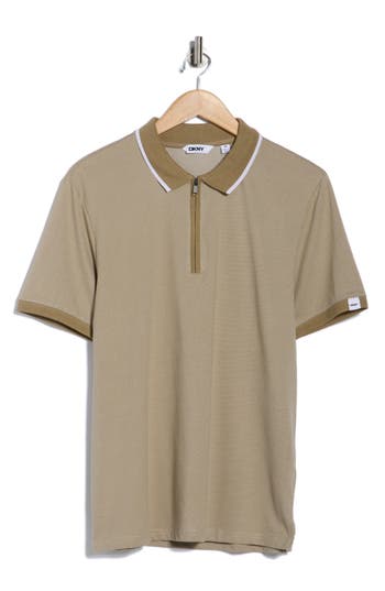 Dkny Sportswear Archer Tipped Polo In Brown