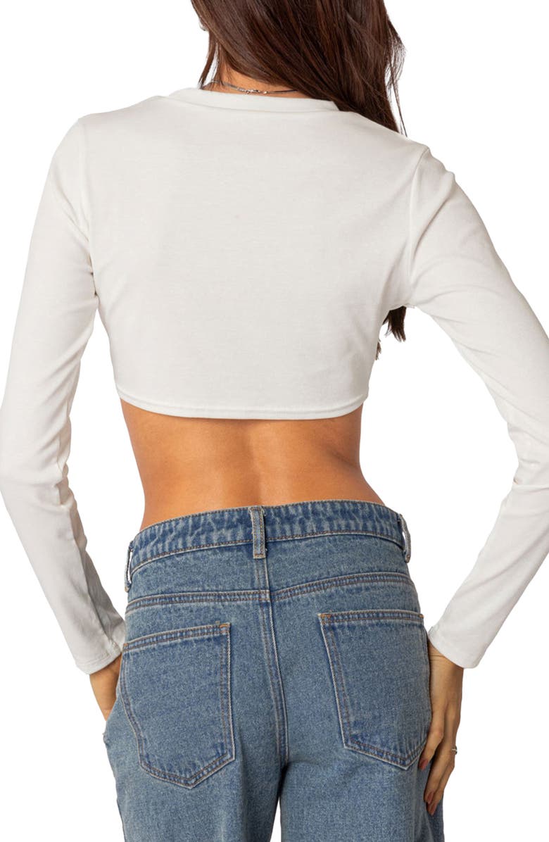 EDIKTED Ted Crop Top, Alternate, color, White